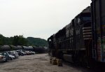 NS yard job E19 pulled so far north that it and this CSX grain/ethanol combo were almost side by side